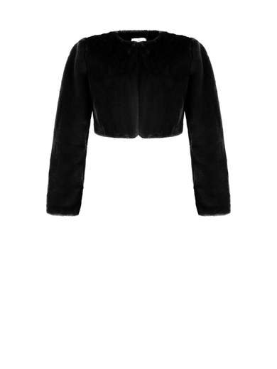 RINASCIMENTO Coprispalle Elegante in Eco Pelliccia Nero – Made in Italy CFC0112104003