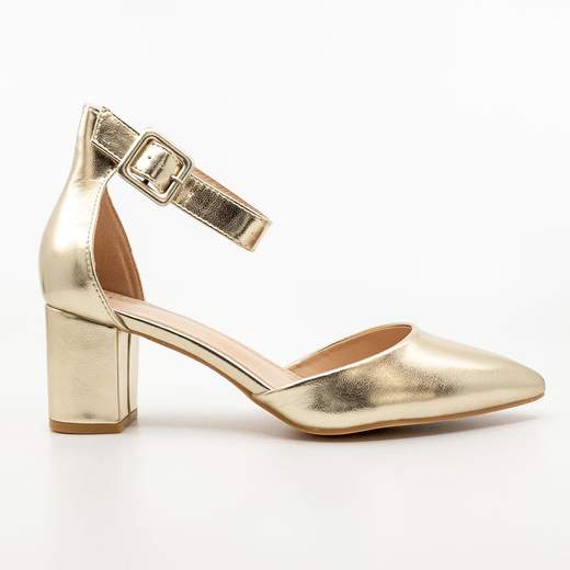 CHIARA FOSCARI Décolleté Oro con Cinturino e Tacco Largo – Eleganza e Comfort A31-062-ORO