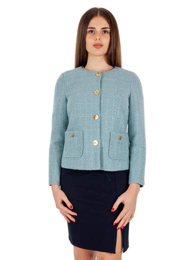 CARMEN Giacca Donna Classica Girocollo Con Bottoni E Tasche