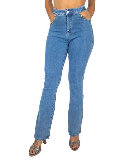 EILOUS JEANS Jeans Vita Alta A Zampa Donna Aperti Sul Fianco Bootcut