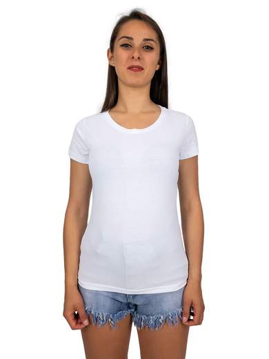 Maglietta Maniche Corte Donna Cotone Basic Aderente Online