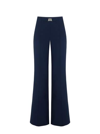 RINASCIMENTO Pantaloni Eleganti Donna Flared Ampi Alla Caviglia Tessuto Tecnico