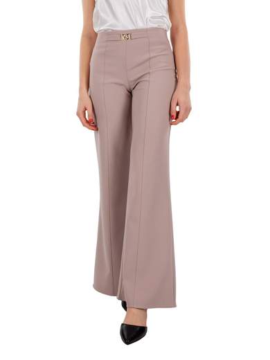 RINASCIMENTO Pantaloni Eleganti Donna Flared Ampi Alla Caviglia Tessuto Tecnico