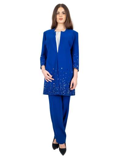 Sologioie Curvy Tailleur Da Cerimonia Pantalone Per Signora Elegante Taglie Forti