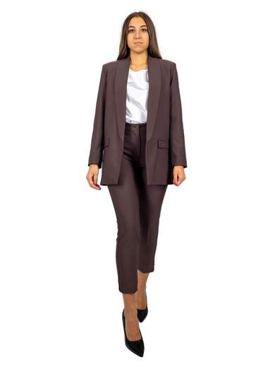 RINASCIMENTO Tailleur Pantalone E Giacca Lunga Aperta In Tessuto Tecnico