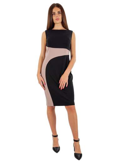 KITANA Tubino Elegante Nero Abito Donna Vestito Corto Curvy