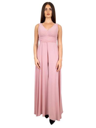 STRABELLO CERIMONIA Tuta elegante da cerimonia donna con scollo a V e gonna effetto chiffon A29599-4224-GINEVRA