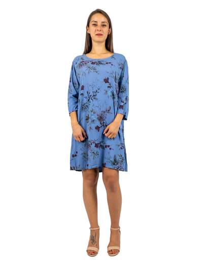 STRABELLO Vestito A Fiori Estivo Donna Casual Leggero Manica Tre Quarti