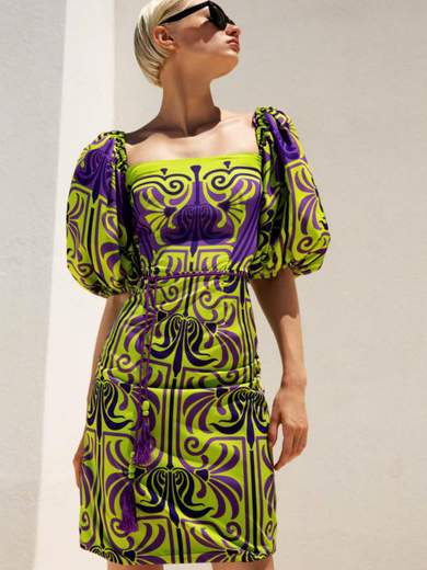 TWINS Vestito Con Manica A Sbuffo Cerimonia Corto Elegante