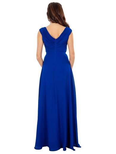 STRABELLO CERIMONIA Abito Cerimonia Lungo Slim Fit con Spacco e Corpetto Plissettato A29599-4118-MOANA