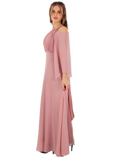 Abito lungo elegante cerimonia manica lunga stile impero