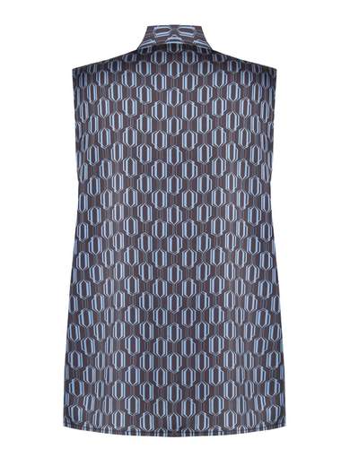 RINASCIMENTO Blusa Elegante Donna Fantasia Con Fiocco Al Collo Senza Maniche