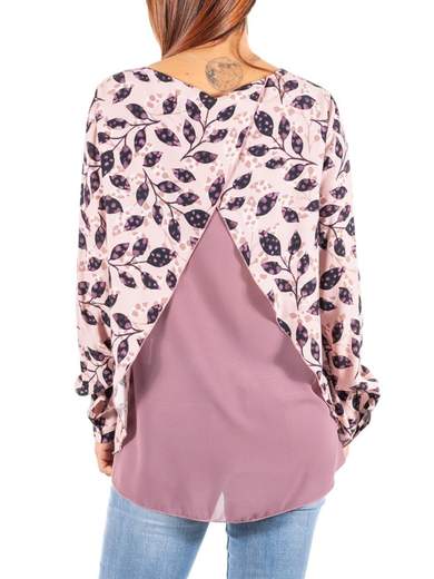 CARMEN Blusa elegante a fiori manica lunga 19-642-C