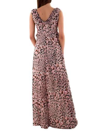 RINASCIMENTO Vestito Animalier Lungo Donna Di Rinascimento Con Spacco