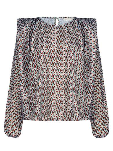 RINASCIMENTO Camicetta Elegante Blusa Donna Fantasia Geometrica Manica Lunga