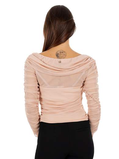 RINASCIMENTO Camicetta Elegante Da Donna Trasparente Maniche Lunghe in Tulle