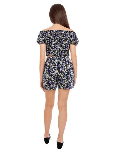 Completo Top E Pantaloncini Ragazza Fiorellini Elasticizzato