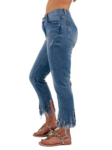 FARFALLINA Jeans capri destroyed L706