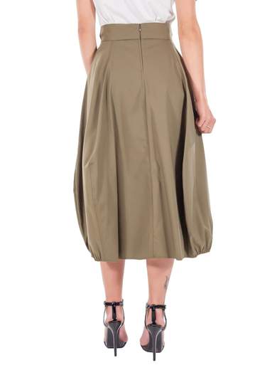 Gonna A Vita Alta Midi Ampia Estiva A Palloncino Con Zip