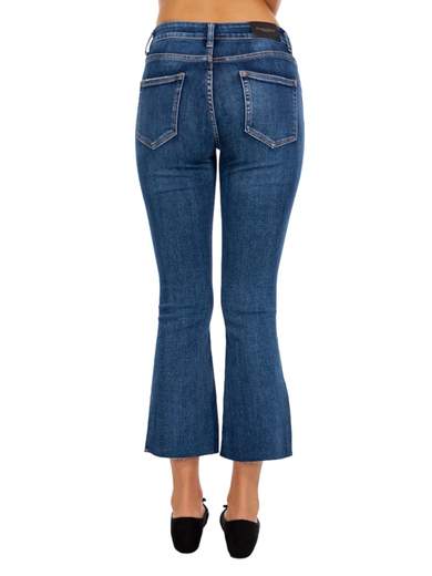 MISS BONBON Jeans Cropped Flare Donna Bootcut Elasticizzati
