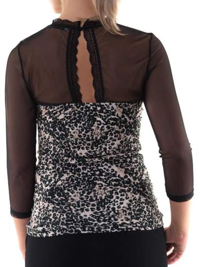 MADE IN ITALY Top animalier con trasparenze M6613F47MICR
