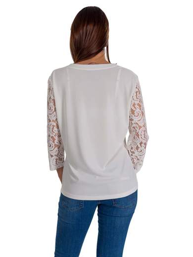 PERLA Blusa elegante per cerimonia taglie forti donna in pizzo