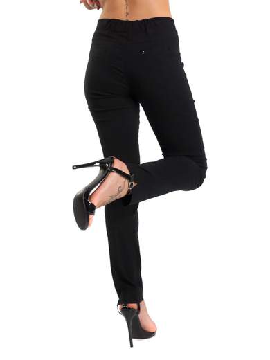 Pantaloni Leggeri in Bengalina Taglie Forti con Spacco