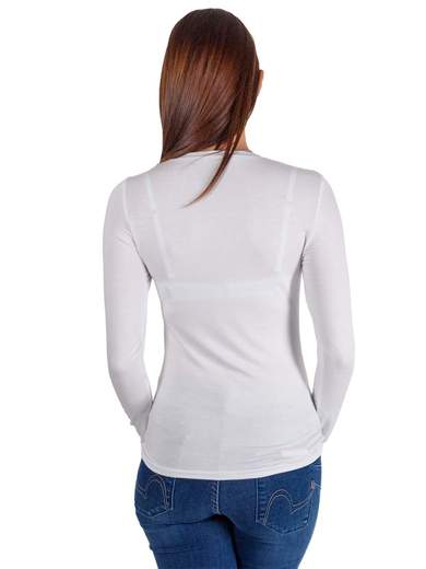 T Shirt Manica Lunga Donna Basic In Viscosa A Girocollo