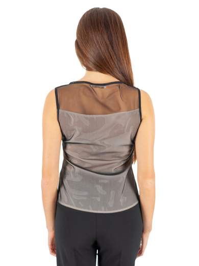 RINASCIMENTO Top Donna Pizzo Da Sera Elegante Nero Sottogiacca Smanicato