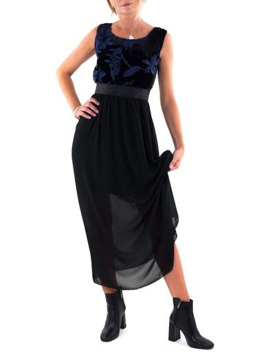 CARMEN UNICA Vestito Lungo Elegante Donna Stile Impero Con Elastico In Vita