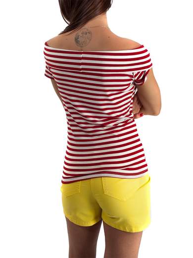 CARMEN UNICA T-shirt a righe manica corta C83