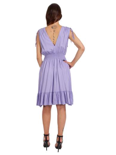 STRABELLO Vestito Donna Estivo Svasato In Cotone Da Giorno Scollo Profondo