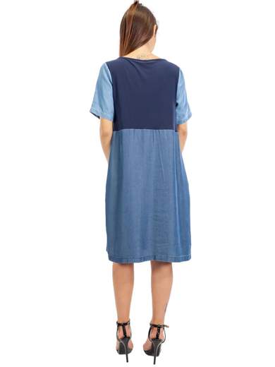 CARMEN Vestito Scollo A Barchetta Donna Corto Estivo In Cotone Da Giorno