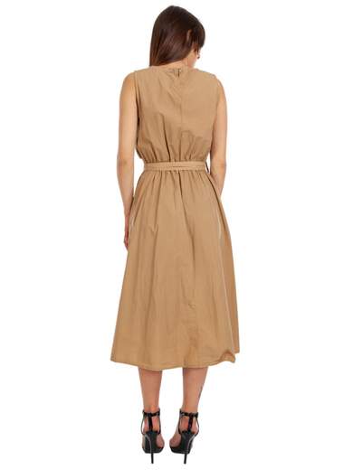 STRABELLO Vestito Donna Svasato In Cotone Casual Estivo Senza Maniche