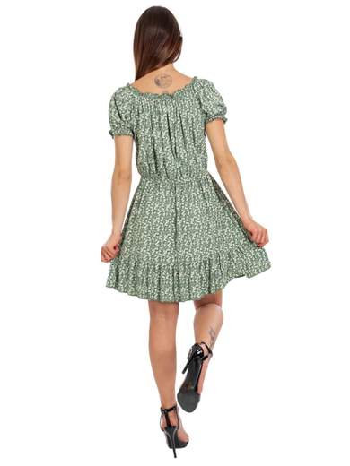 STRABELLO Vestito Con Manica A Sbuffo E Scollo A Barchetta A Fiori Estivo