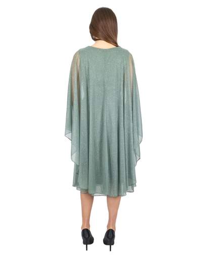 JEAN CRYÒ Abito Cerimonia Corto Glitterato In Chiffon Taglie Forti