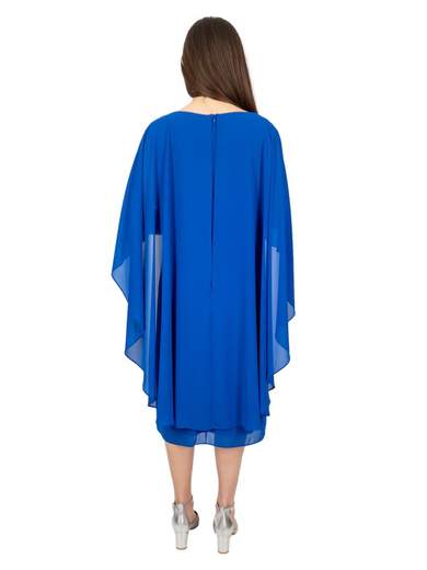 Sologioie Curvy Abito da Cerimonia Donna Stile Impero Curvy con Mantella e Gioiello 5C7200S5655