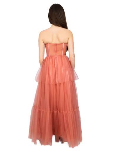 SOLOGIOIE Abito Cerimonia Donna Scollo Cuore In Tulle Lungo Da Principessa