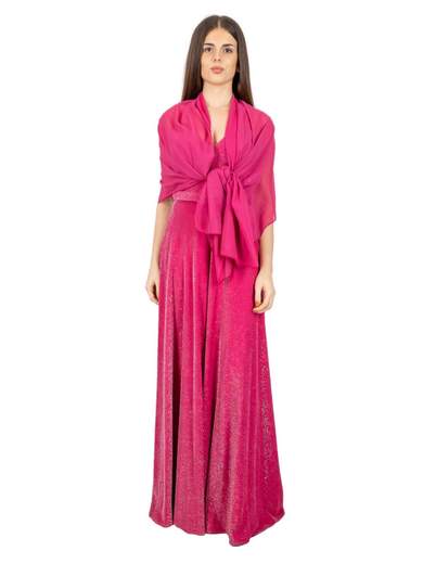 BIANCA BRANDI Abito Cerimonia Lungo Donna Glitterato Con Spacco