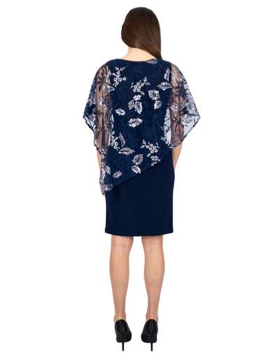 FRANK LYMAN Abito Corto Elegante Da Cerimonia A Tubino Mantella Ricamata