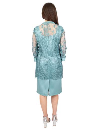 Sologioie Curvy Abito Da Cerimonia A Tubino E Spolverino Per Signora Elegante