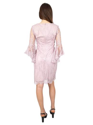 FRANK LYMAN Abito Da Cerimonia Corto Donna A Tubino In Pizzo Manica Lunga