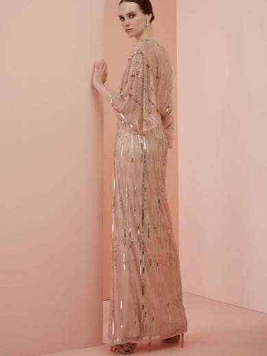 ALLURE Abito Lungo Cerimonia Donna Con Spacco Elegante Con Paillettes