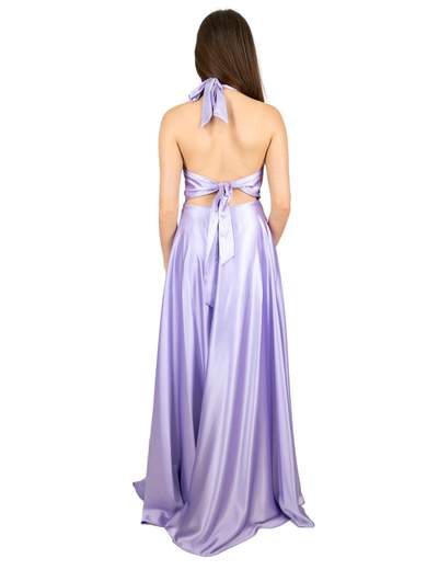 ALLURE Abito Lungo Cerimonia Donna Stile Impero Elegante In Raso