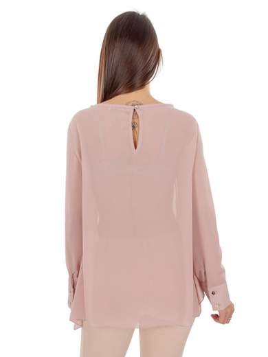 RINASCIMENTO Blusa Elegante Donna Manica Lunga In Georgette Plissettata