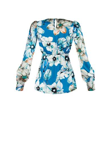 RINASCIMENTO Blusa Elegante Per Cerimonia Donna Manica Lunga Floreale In Raso