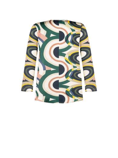 RINASCIMENTO Blusa Manica Lunga Elegante Donna In Satin Con Decoro Fiocco