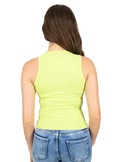 WATER JEANS Canotta Scollo Americana Donna A Costine Corta In Viscosa Aderente