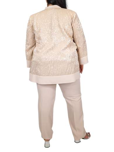 ROMEO GIGLI Completo elegante curvy donna 3 pezzi in crepe e paillettes M-843