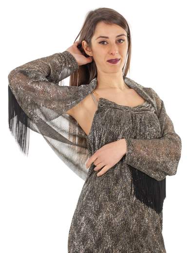 SISTE'S Coprispalle Elegante Donna In Lurex Con Frange